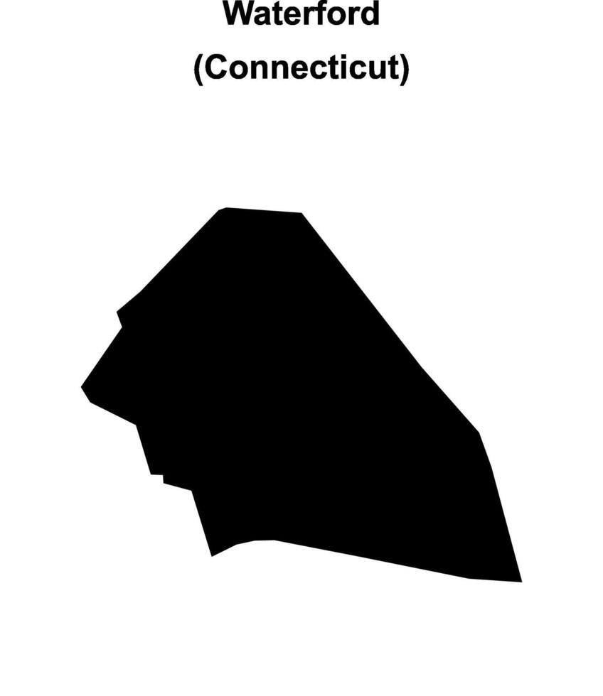 Waterford, Connecticut blank outline map vector