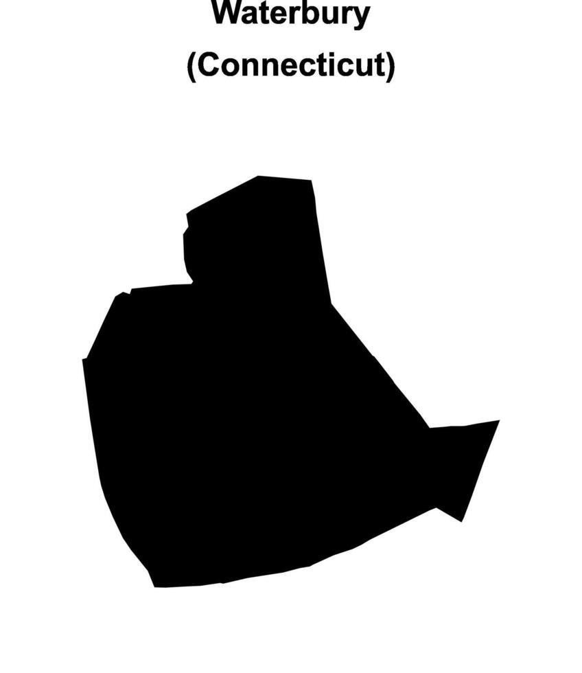 Waterbury, Connecticut blank outline map vector