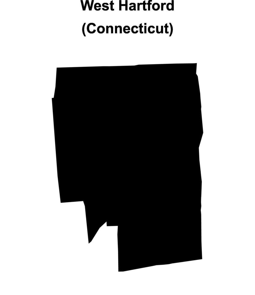 West Hartford, Connecticut blank outline map vector