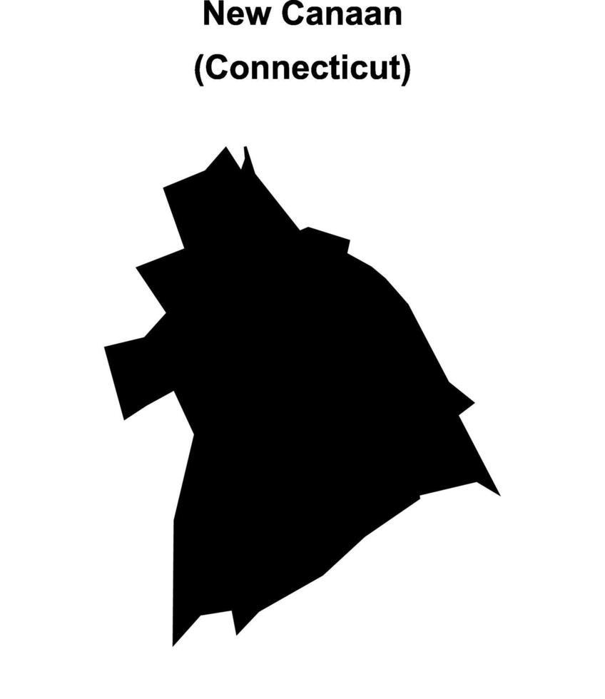 New Canaan, Connecticut blank outline map vector