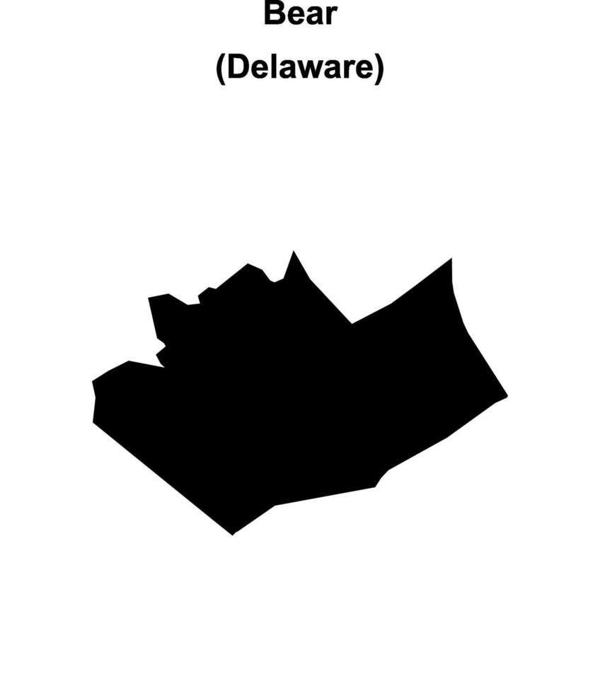 Bear, Delaware blank outline map vector