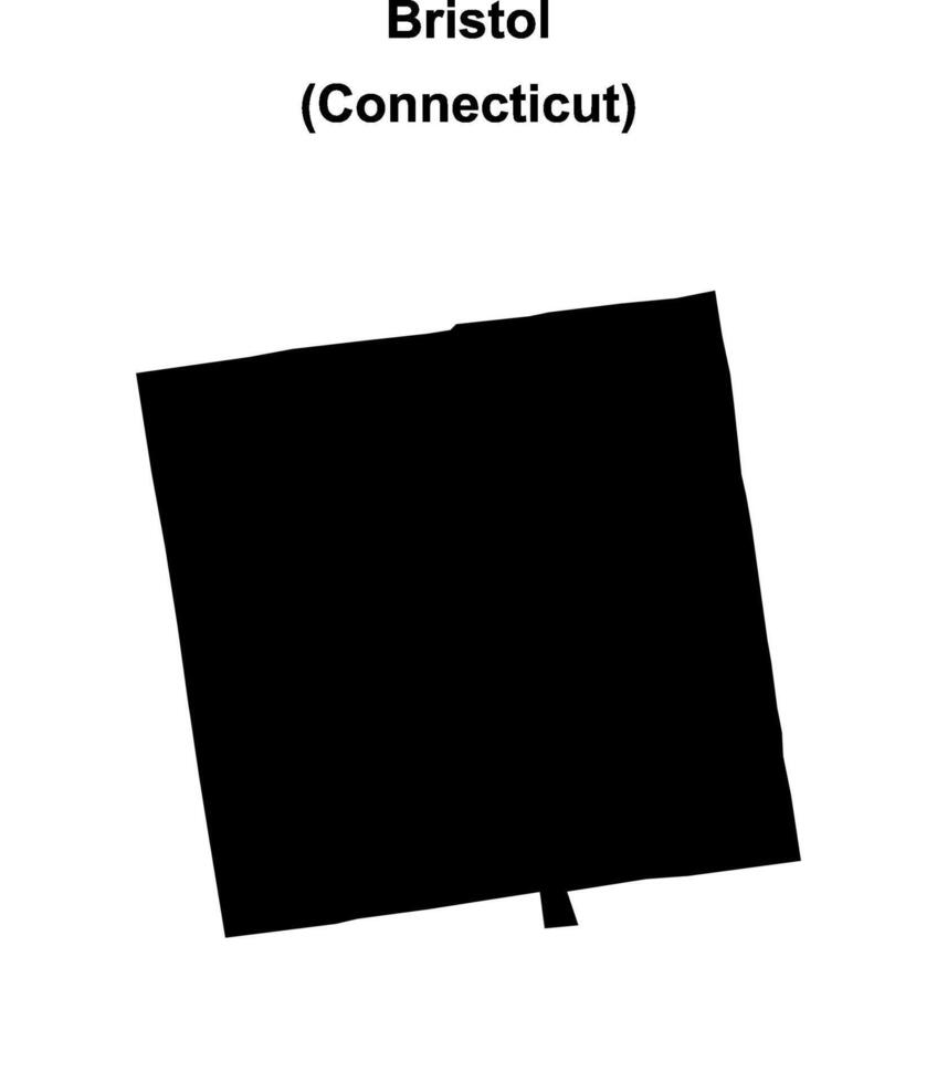 Bristol, Connecticut blank outline map vector