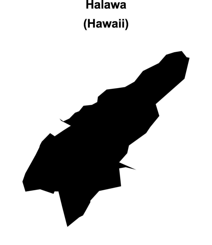 Halawa, Hawaii blank outline map vector