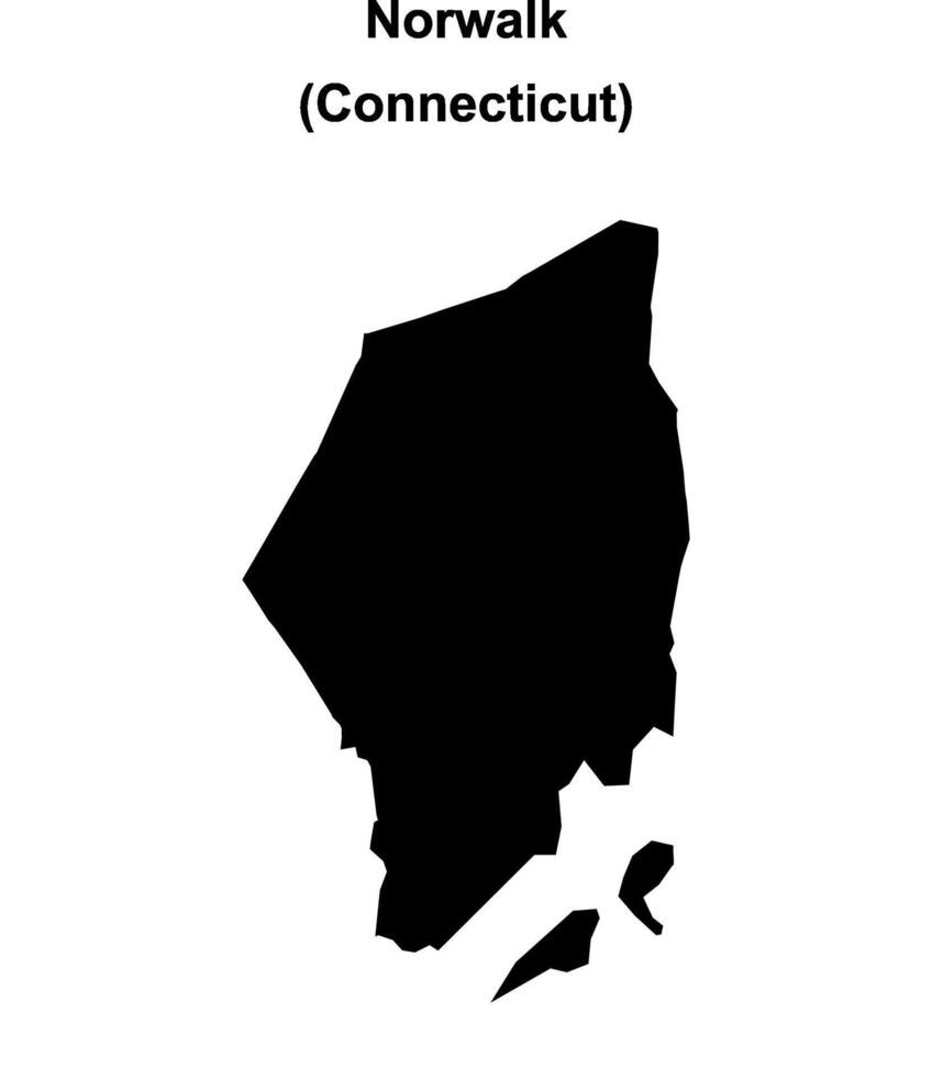 Norwalk, Connecticut blank outline map vector