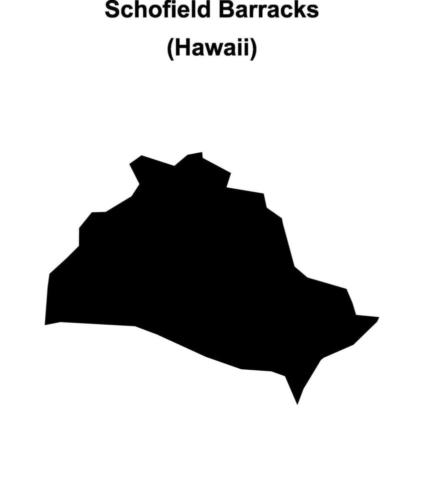 Schofield Barracks, Hawaii blank outline map vector