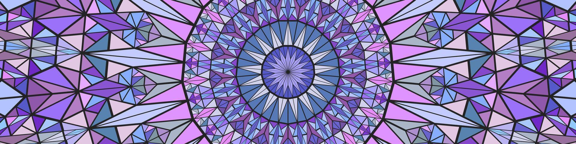 Geometric polygonal triangle mosaic mandala background - abstract hypnotic multicolored graphic vector