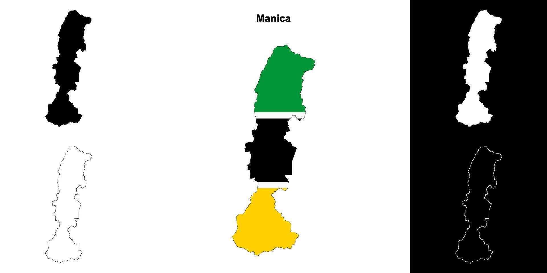 Manica province outline map set vector