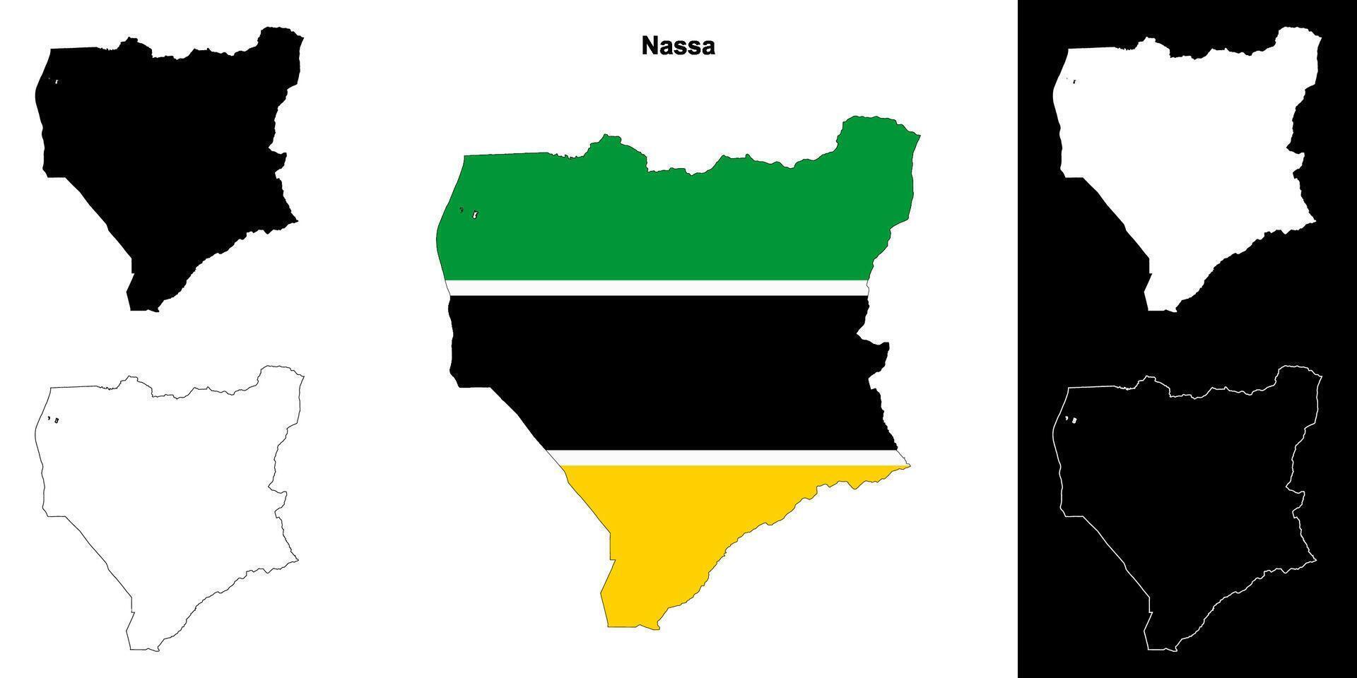 Nassa province outline map set vector