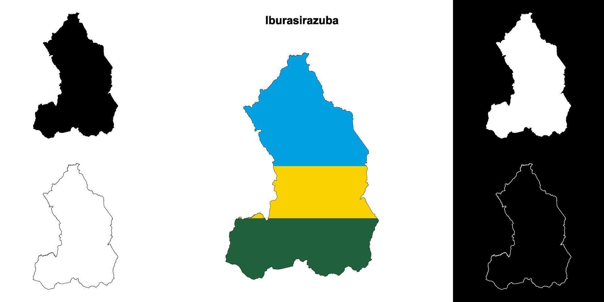 Iburasirazuba province outline map set vector