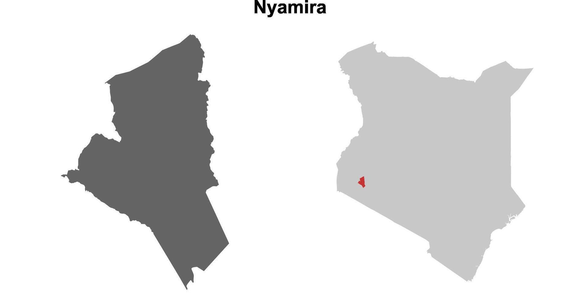 Nyamira county blank outline map set vector