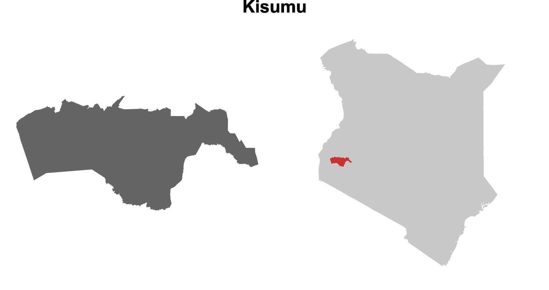 Kisumu county blank outline map set vector