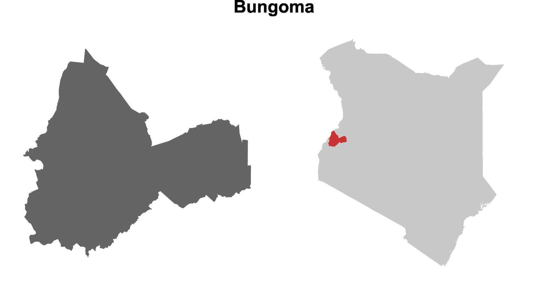 Bungoma county blank outline map set vector