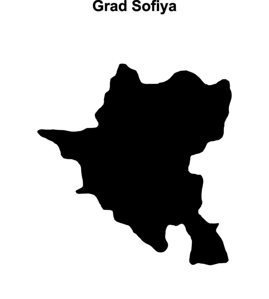 Grad Sofiya province blank outline map vector