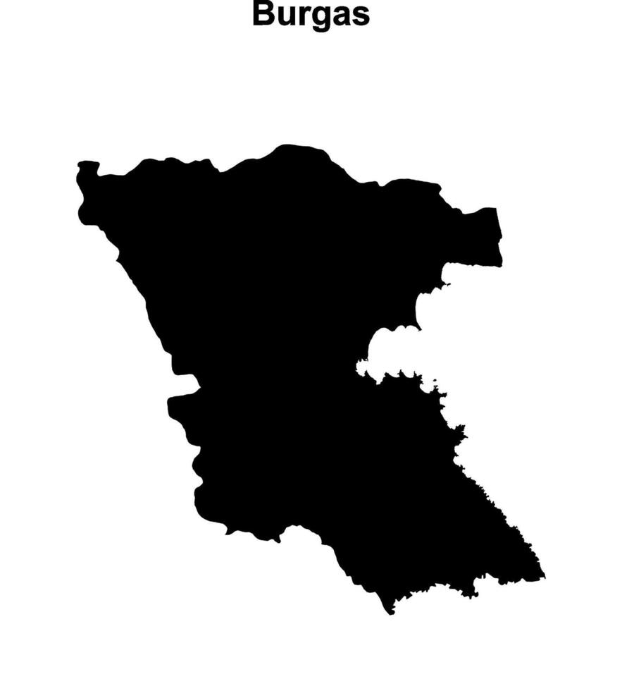 Burgas province blank outline map vector