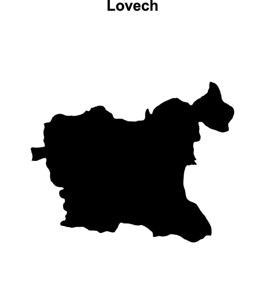 Lovech province blank outline map vector