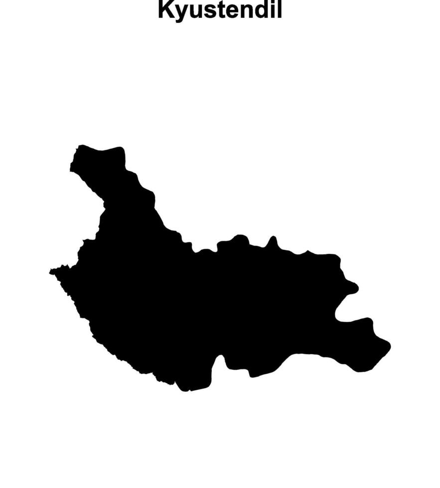 Kyustendil province blank outline map vector