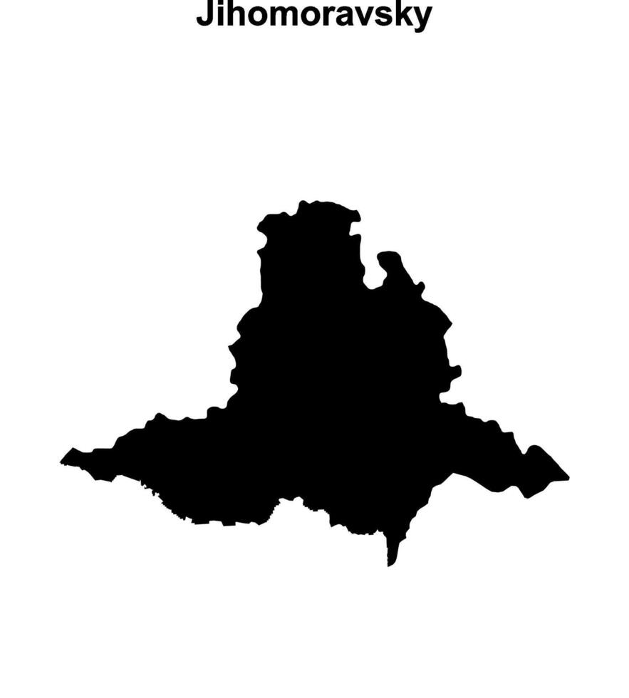 Jihomoravsky outline map vector