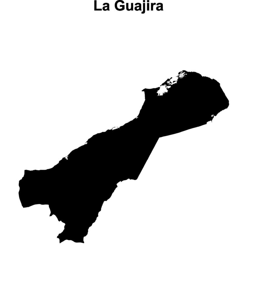 La Guajira outline map vector