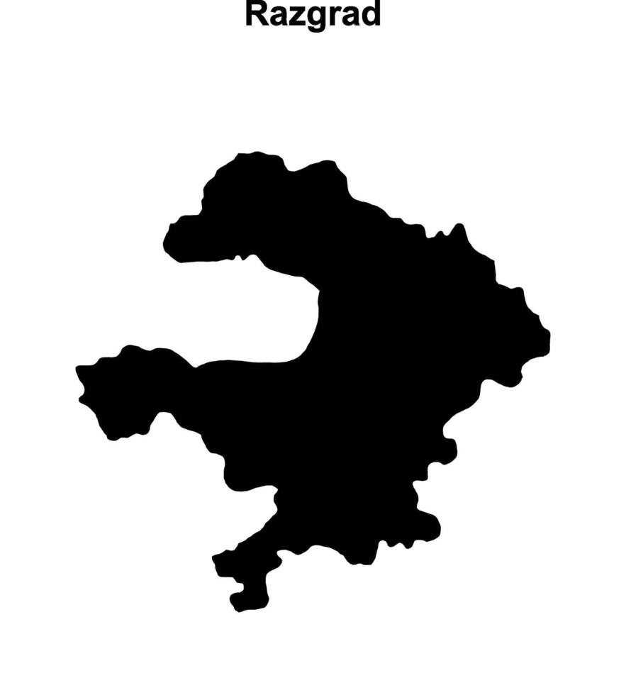 Razgrad province blank outline map vector