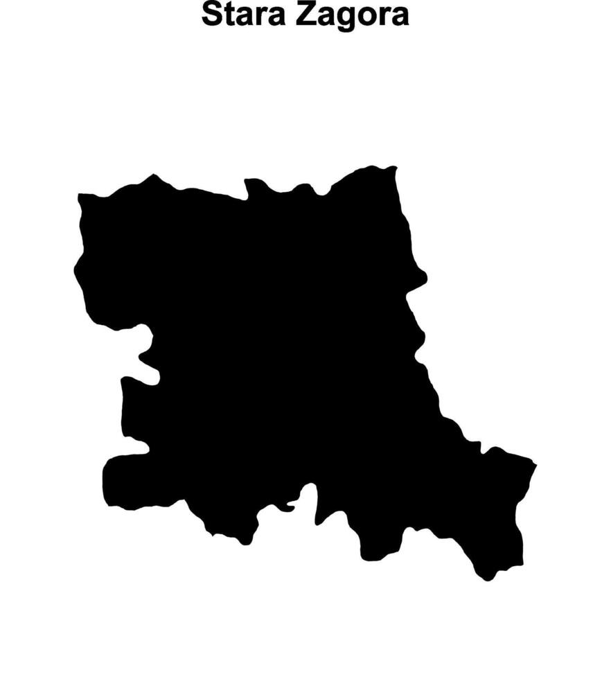 Stara Zagora province blank outline map vector