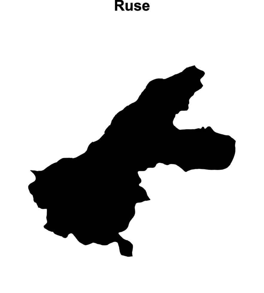 Ruse province blank outline map vector