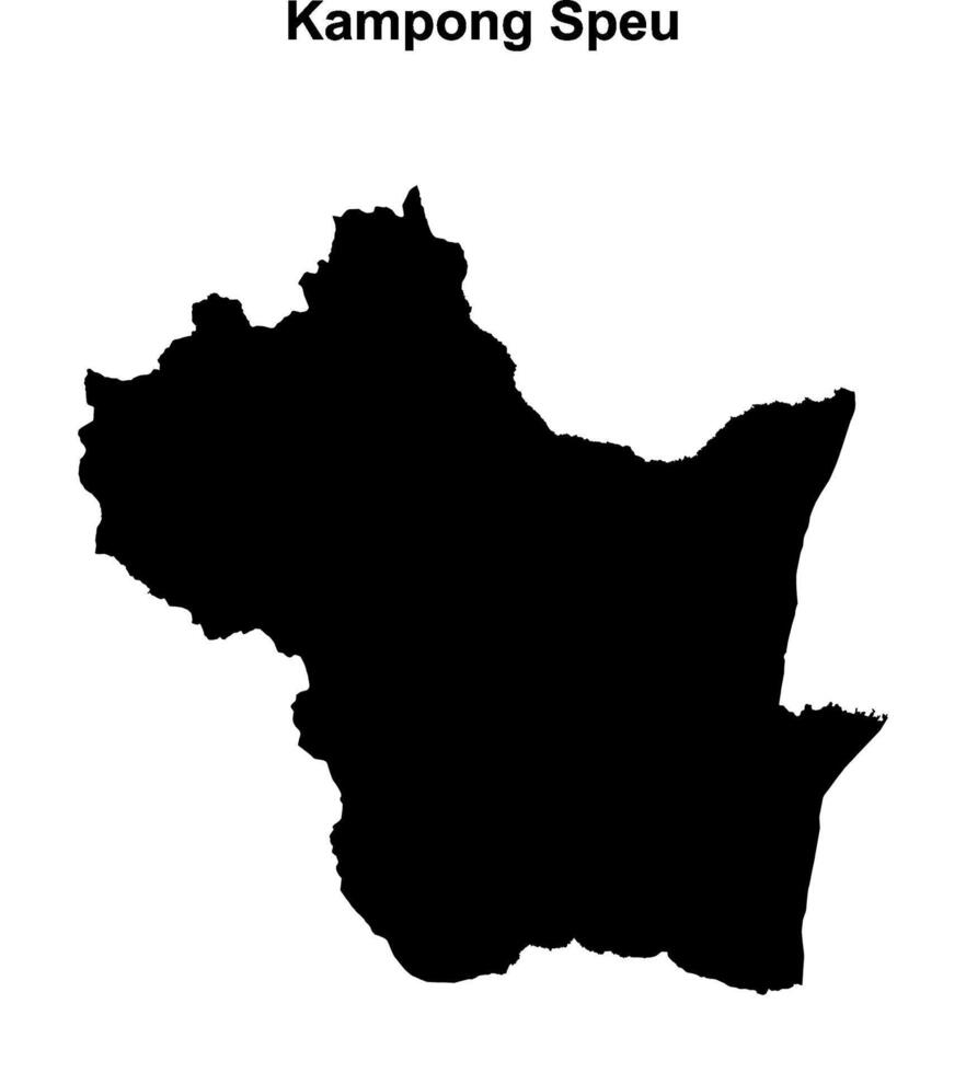 Kampong Speu outline map vector