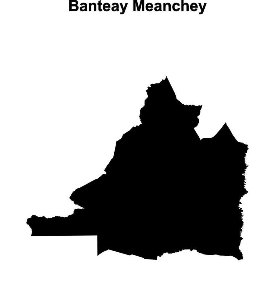 Banteay Meanchey outline map vector