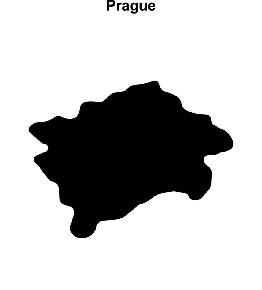 Prague outline map vector