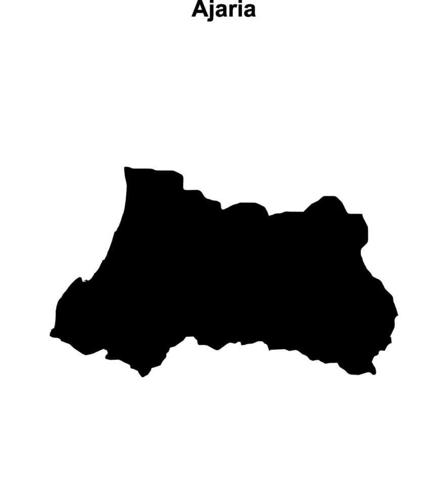 Ajaria region blank outline map vector