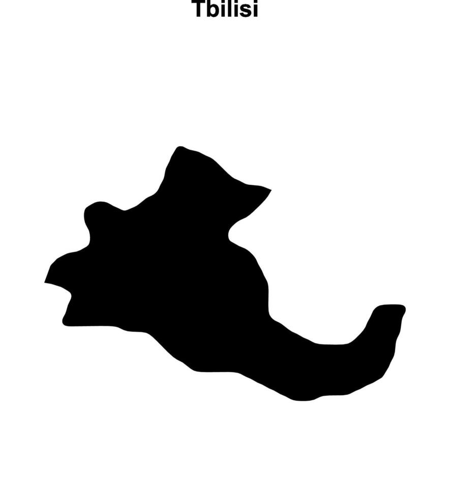 Tbilisi region blank outline map vector