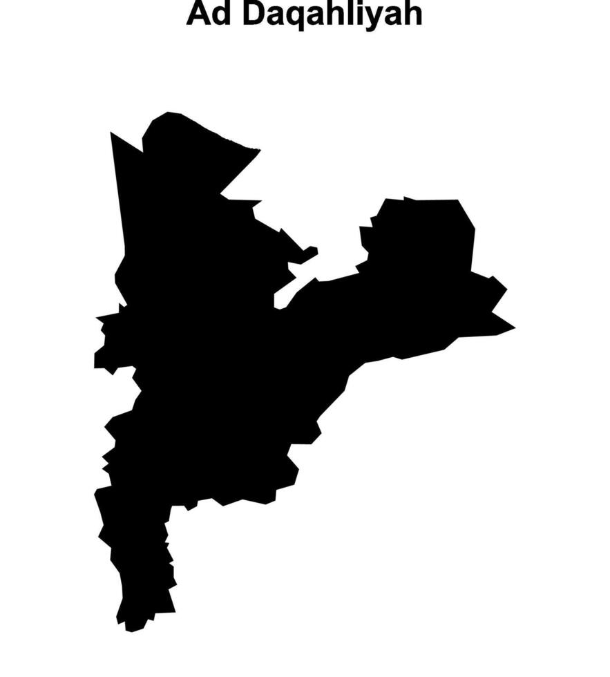 Ad Daqahliyah governorate blank outline map vector