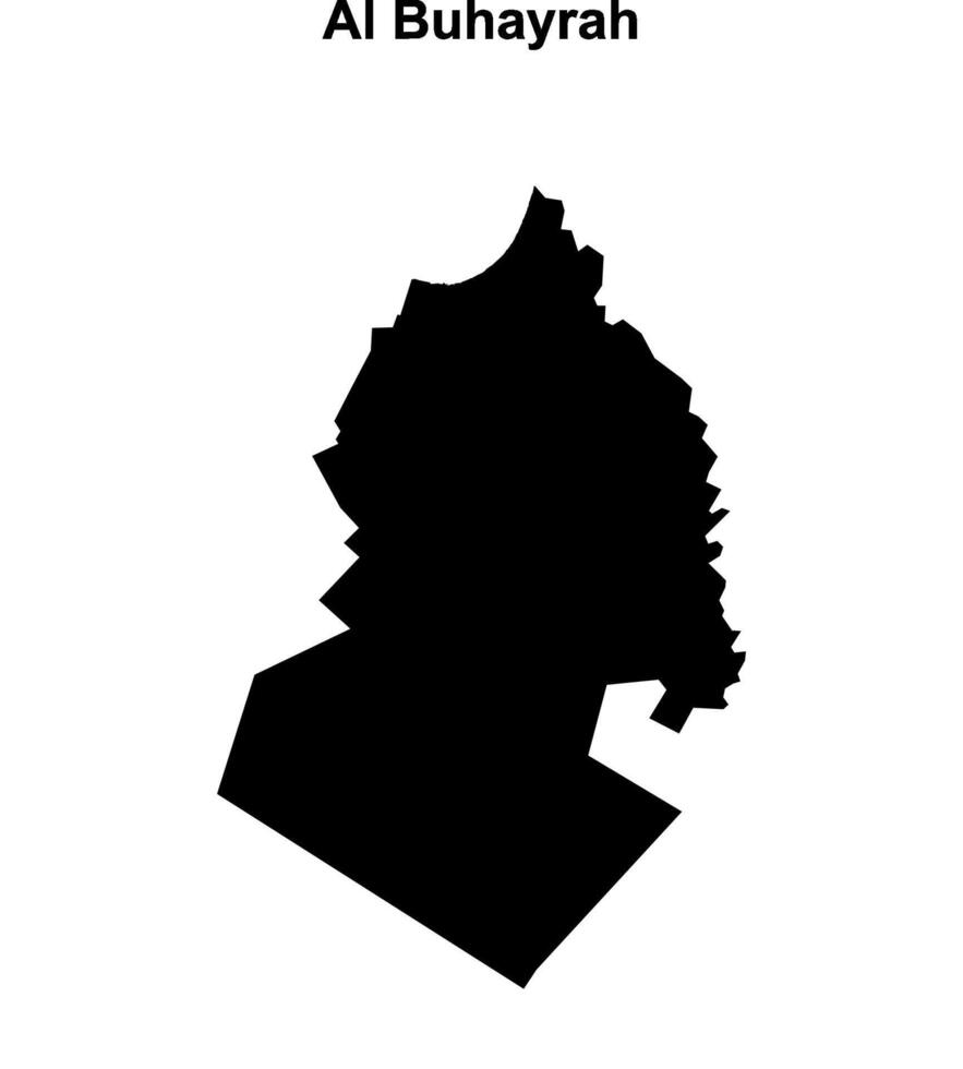 Al Buhayrah governorate blank outline map vector