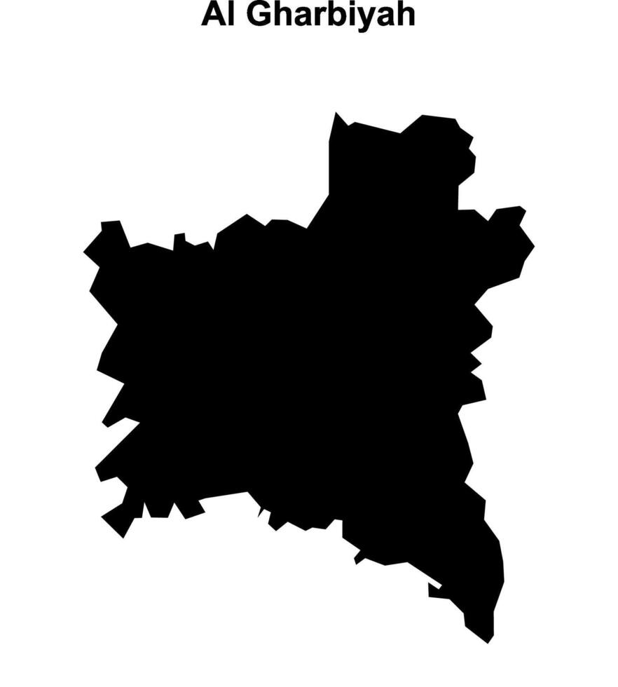 Al Gharbiyah governorate blank outline map vector