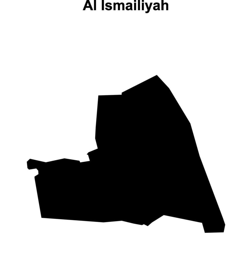 Al Ismailiyah governorate blank outline map vector