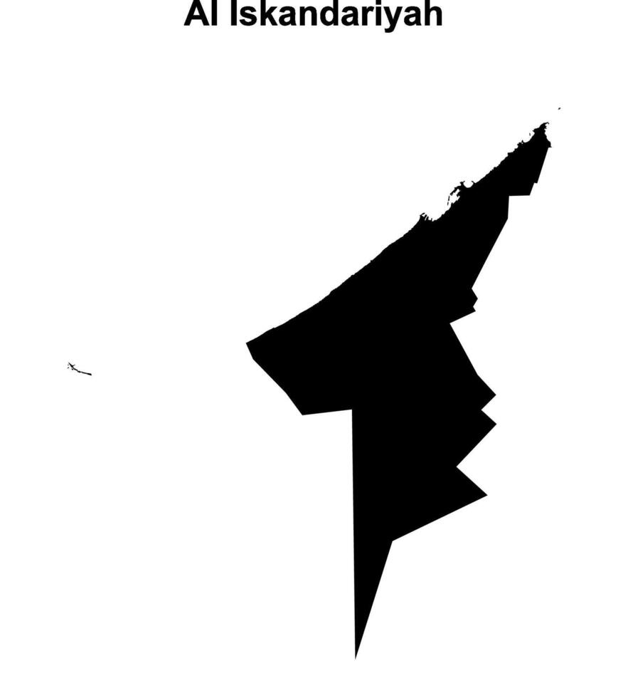 Al Iskandariyah governorate blank outline map vector