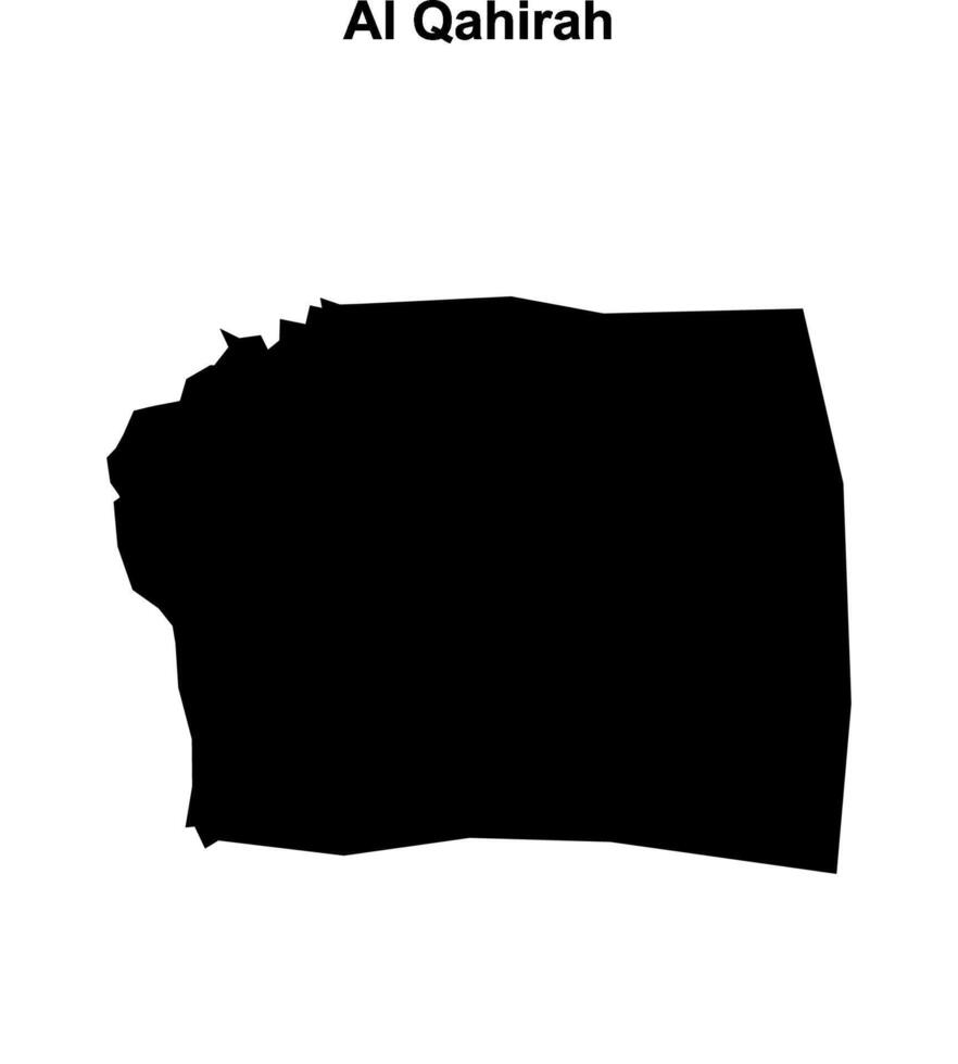 Al Qahirah governorate blank outline map vector