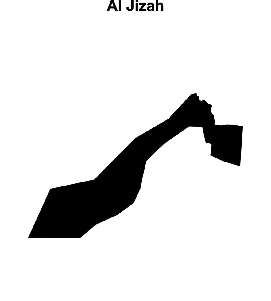 Al Jizah governorate blank outline map vector
