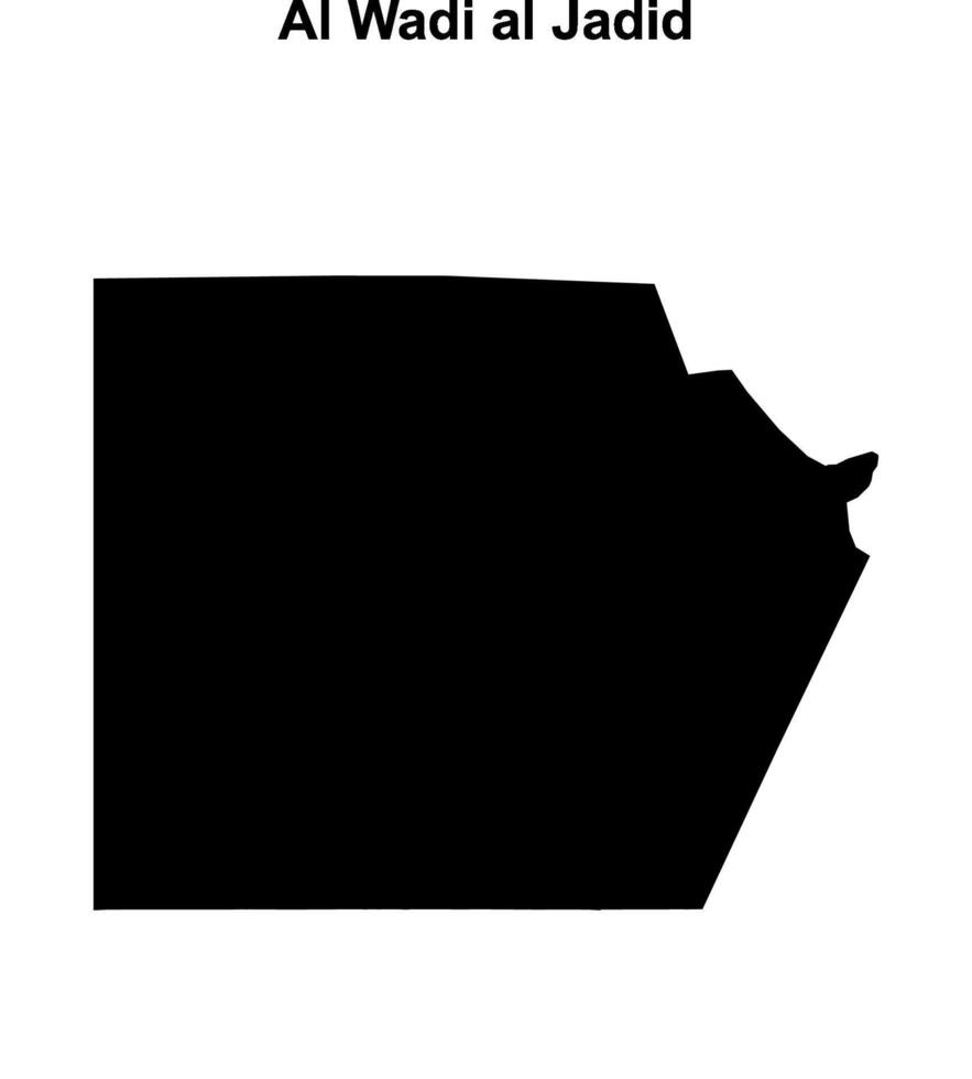 Al Wadi al Jadid governorate blank outline map vector