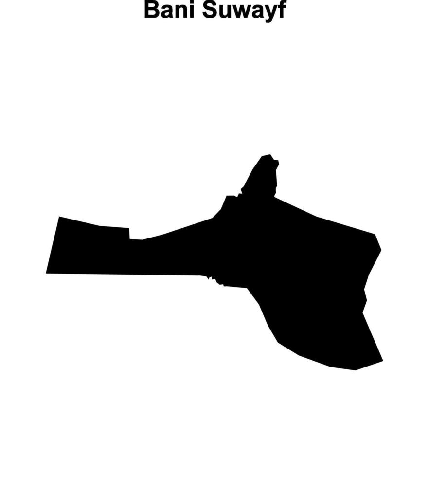 Bani Suwayf governorate blank outline map vector