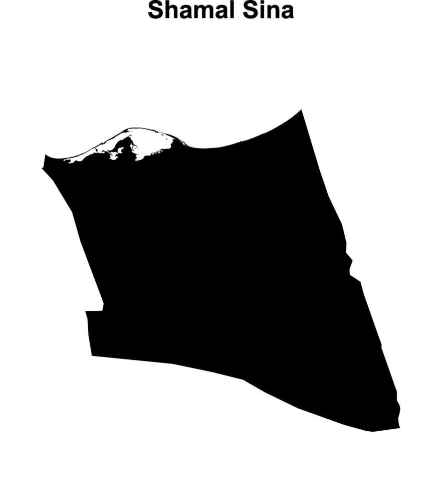 Shamal Sina governorate blank outline map vector