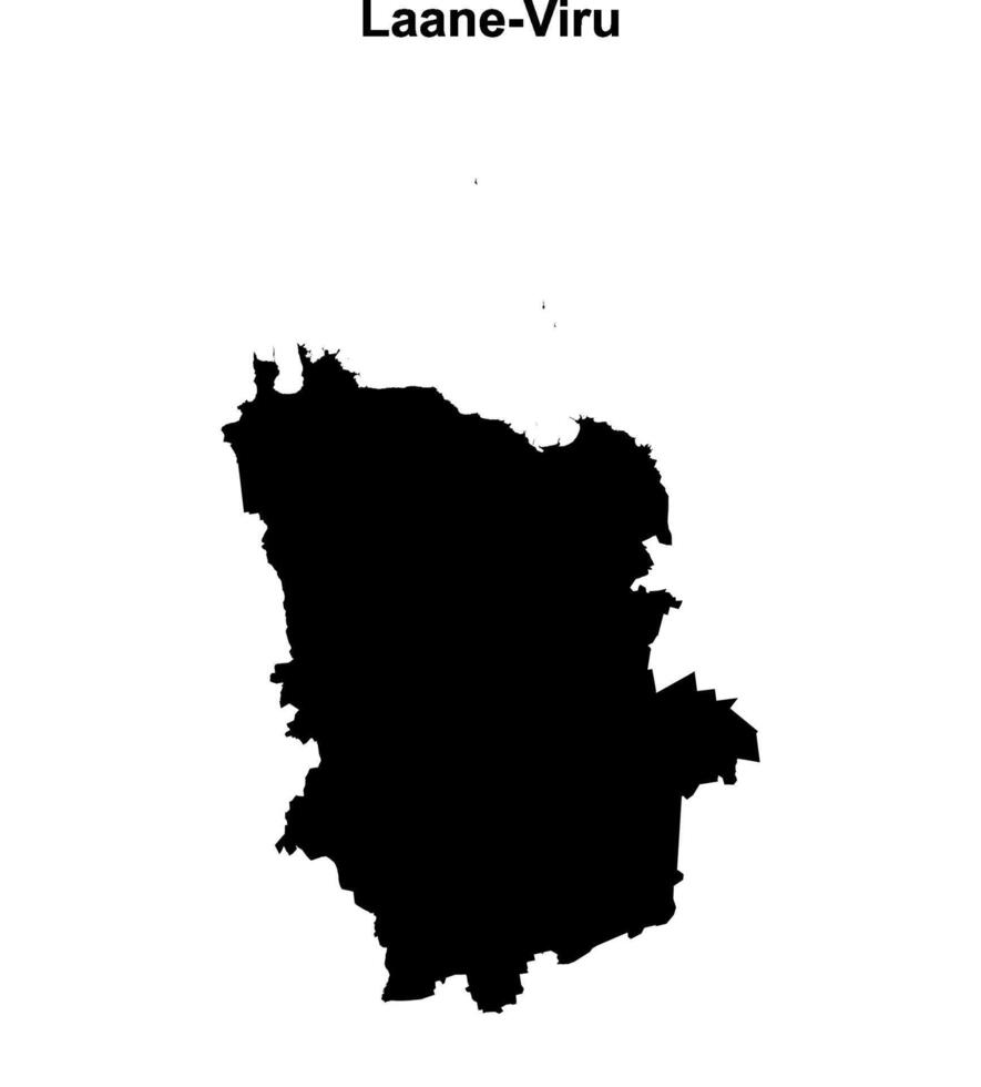 Laane-Viru county blank outline map vector