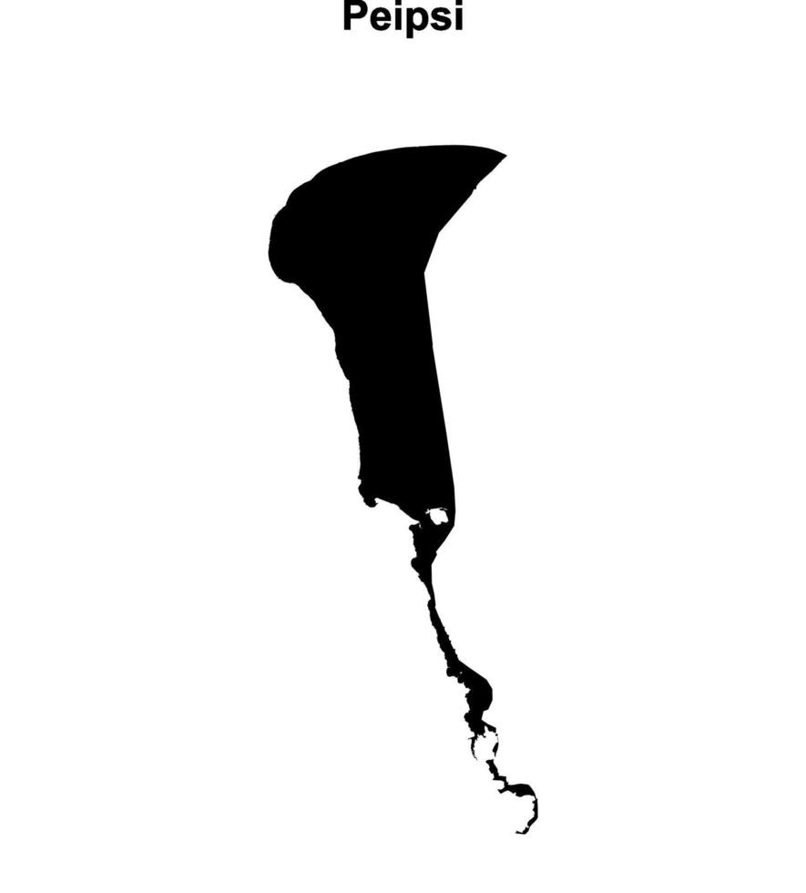 Peipsi county blank outline map vector