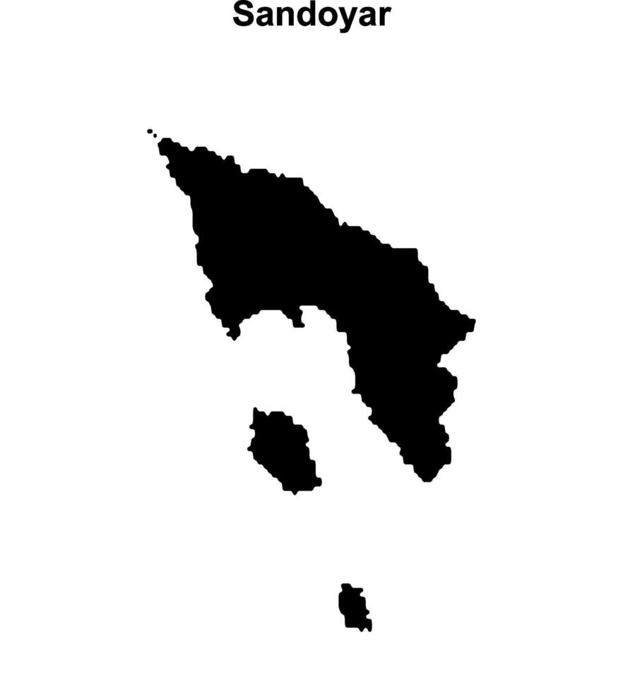 Sandoyar region blank outline map vector