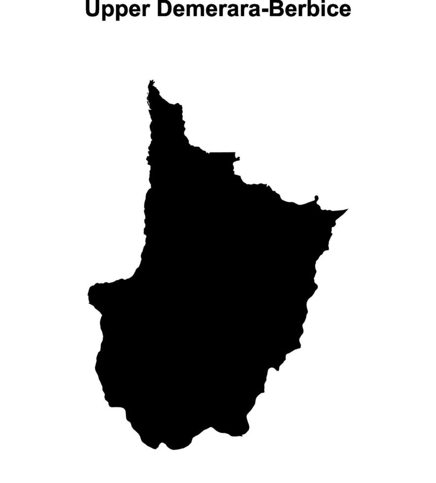 Upper Demerara-Berbice region blank outline map vector