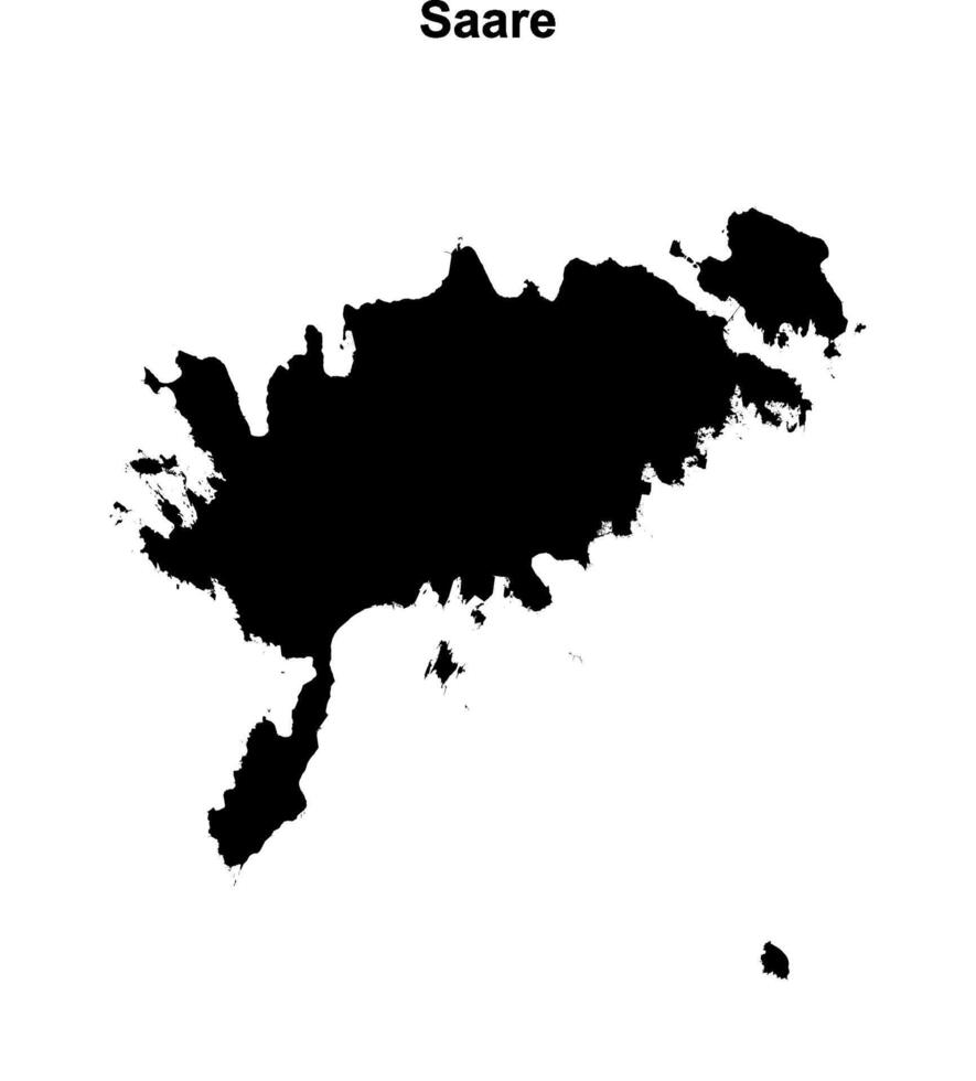 Saare county blank outline map vector