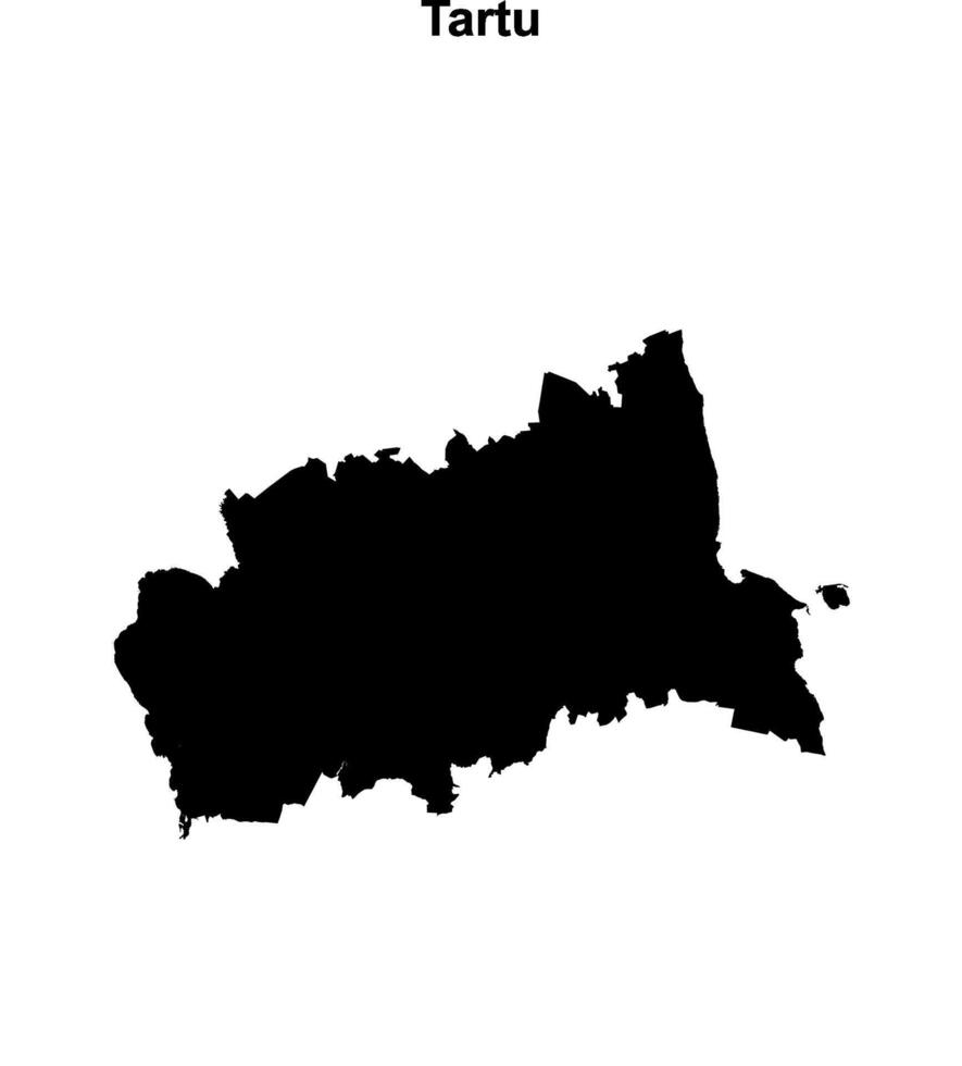 Tartu county blank outline map vector