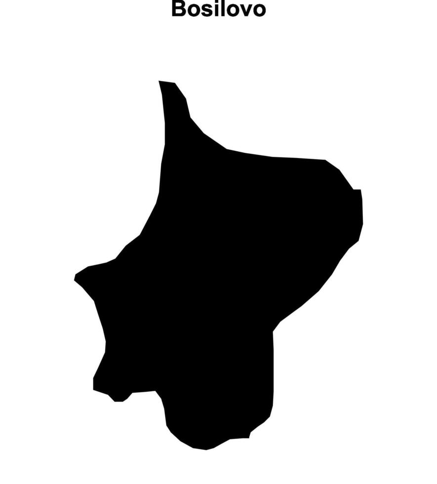 Bosilovo municipality blank outline map vector