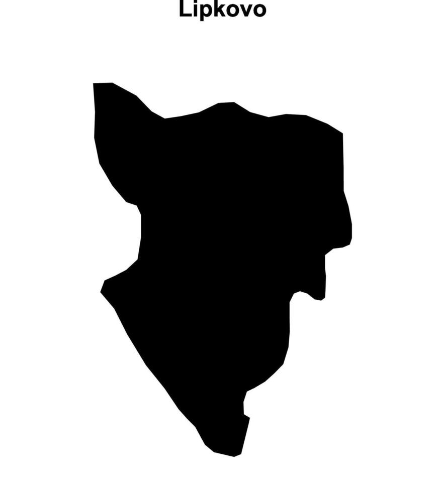 Lipkovo municipality blank outline map vector