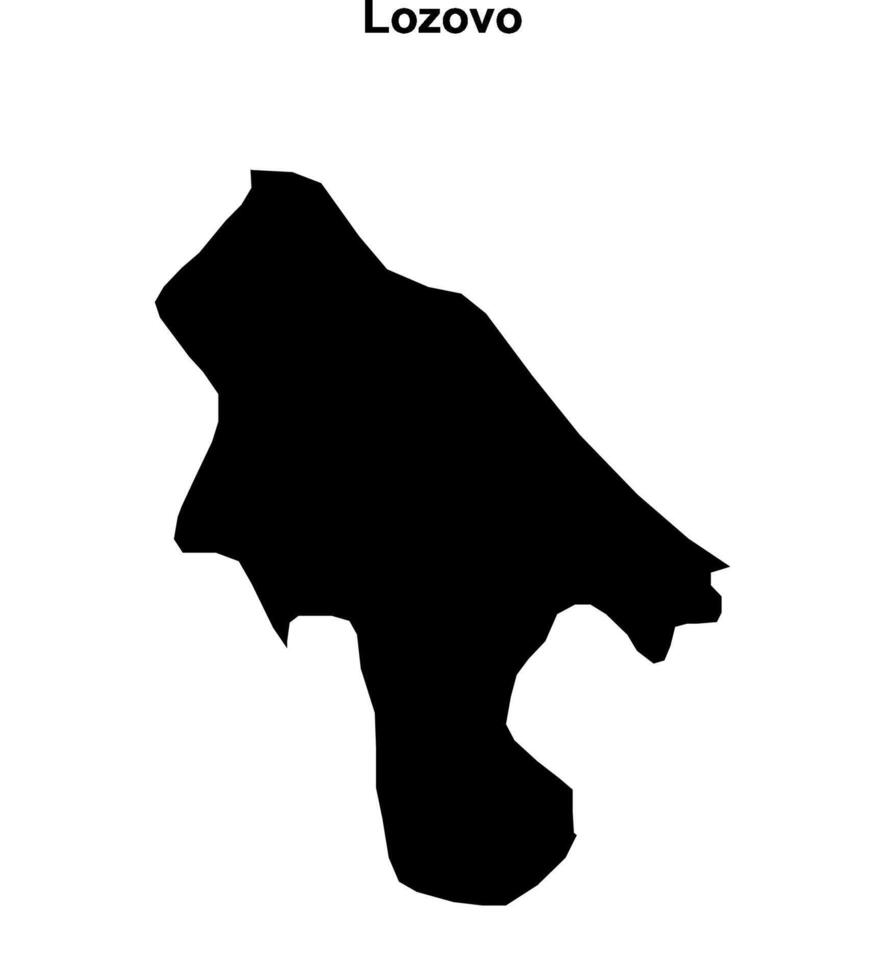 Lozovo municipality blank outline map vector