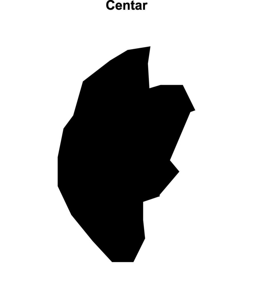 Centar municipality blank outline map vector